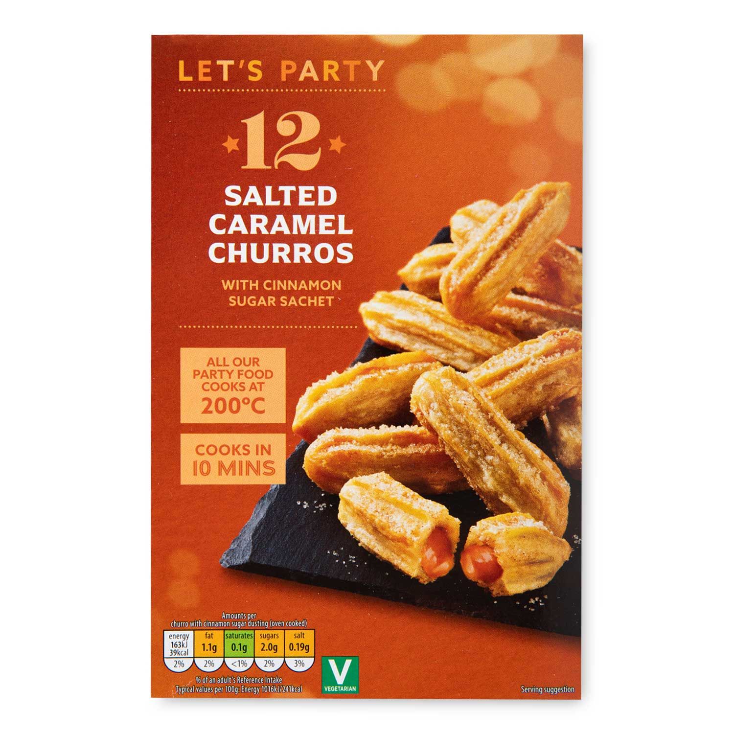 Salted Caramel Churros 210g 12 Pack Let's Party